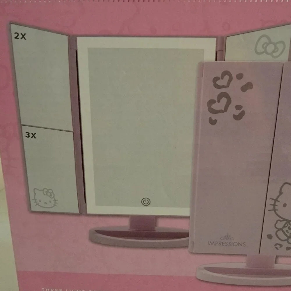 Hello Kitty Impressions Vanity TriFold LED Makeup Mirror Lighted Vanity Mirror